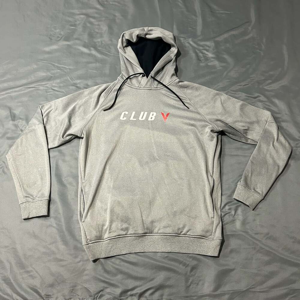 Rena Athletics Club V Gray Performance Hoodie Sweatshirt Size Large